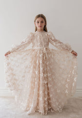 PETITE AMALIE BUTTERFLY TULLE GOWN