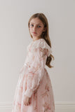 PETITE AMALIE ORCHID PRINT LINEN GOWN