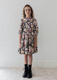 PETITE AMALIE ROMANTIC FLORAL CORD VELVET DRESS