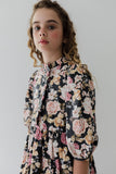 PETITE AMALIE ROMANTIC FLORAL CORD VELVET DRESS