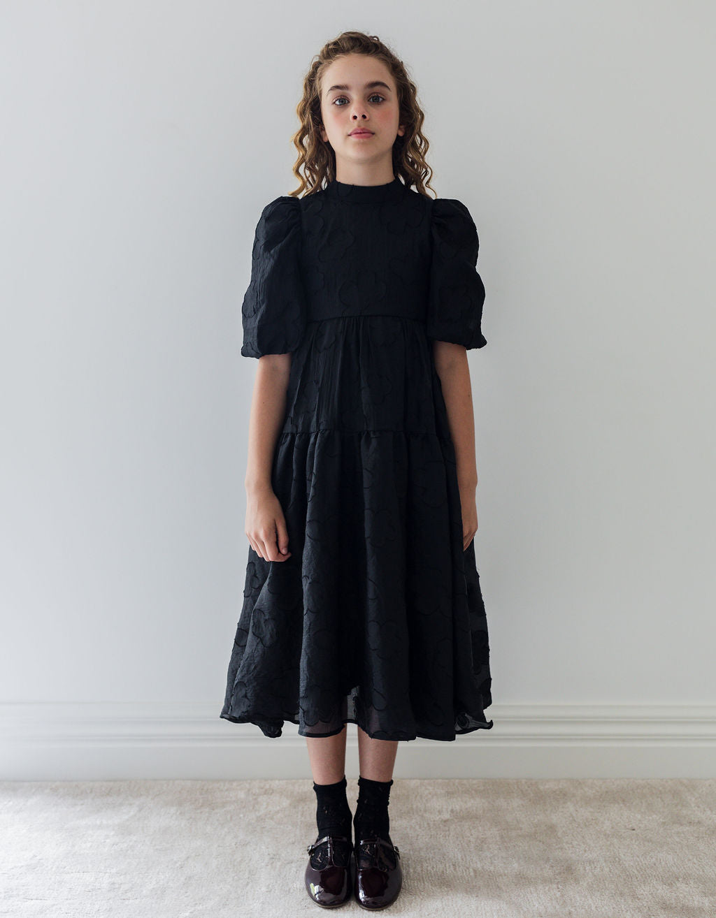 PETITE AMALIE ELISE TONAL LAYERED MIDI DRESS Little Women Too PETITE AMALIE ELISE TONAL LAYERED MIDI DRESS Little Women Too