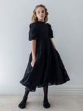 PETITE AMALIE ELISE TONAL LAYERED MIDI DRESS