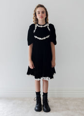 PETITE AMALIE ROSE LACE VELVET DRESS
