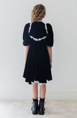 PETITE AMALIE ROSE LACE VELVET DRESS