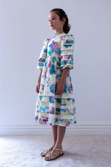 PETITE AMALIE JEWEL PRINT VOILE MIDI DRESS