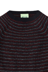 FUB HIGHNECK CREW STRIPE KNIT SWEATER