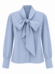 TNTRM TIE BOW SATEEN BLOUSE