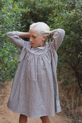 KIN KIN LACE COLLAR LEAF PRINT DRESS