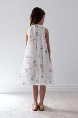 PETITE AMALIE FLORAL SKETCH PRINT SLEEVELESS DRESS