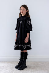 PETITE AMALIE EMBROIDERED CORDUROY DRESS