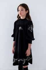 PETITE AMALIE EMBROIDERED CORDUROY DRESS