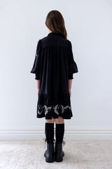 PETITE AMALIE EMBROIDERED CORDUROY DRESS