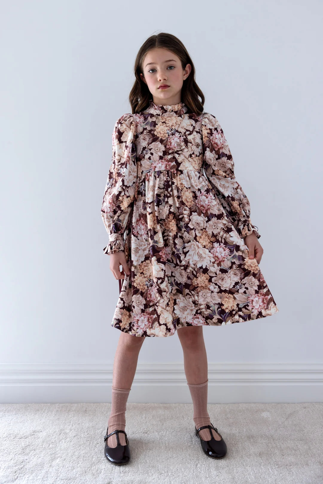 PETITE AMALIE WINTER BLOOM CORDUROY DRESS