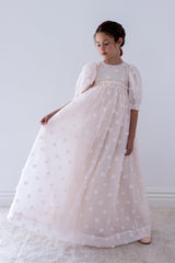 PETITE AMALIE GOLD ORGANZA ROSES GOWN