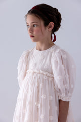 PETITE AMALIE GOLD ORGANZA ROSES GOWN