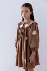 PETITE AMALIE SCATTERED APPLIQUE CORDUROY DRESS