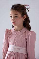 PETITE AMALIE GOLD SASH TAFFETA GOWN