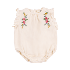 BABE AND TESS TUTINA EMMBROIDERED FLOWER ROMPER