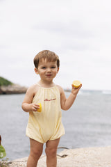 KIN KIN DENIM BUBBLE ROMPER