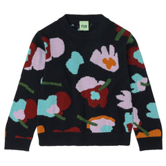 FUB JAQUARD MULTI PRINT KNIT SWEATER