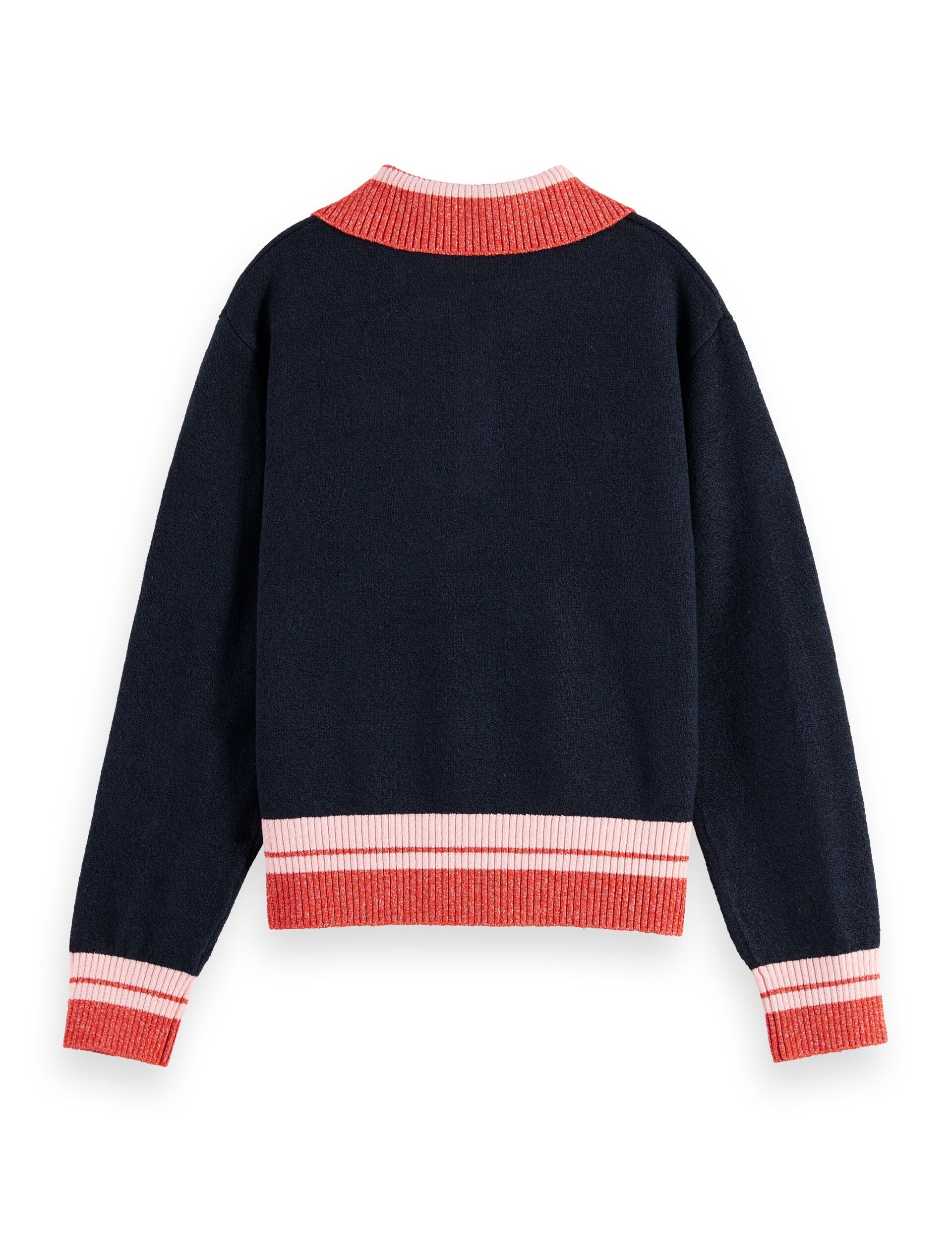 SCOTCH & SODA CHEST LOGO SPORTY HEART LOGO SWEATER
