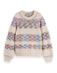 SCOTCH & SODA RAINBOW YARN STRIPED SWEATER