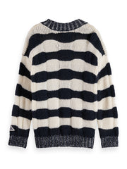 SCOTCH & SODA CHUNKY FIT STRIPED PULLOVER SWEATER