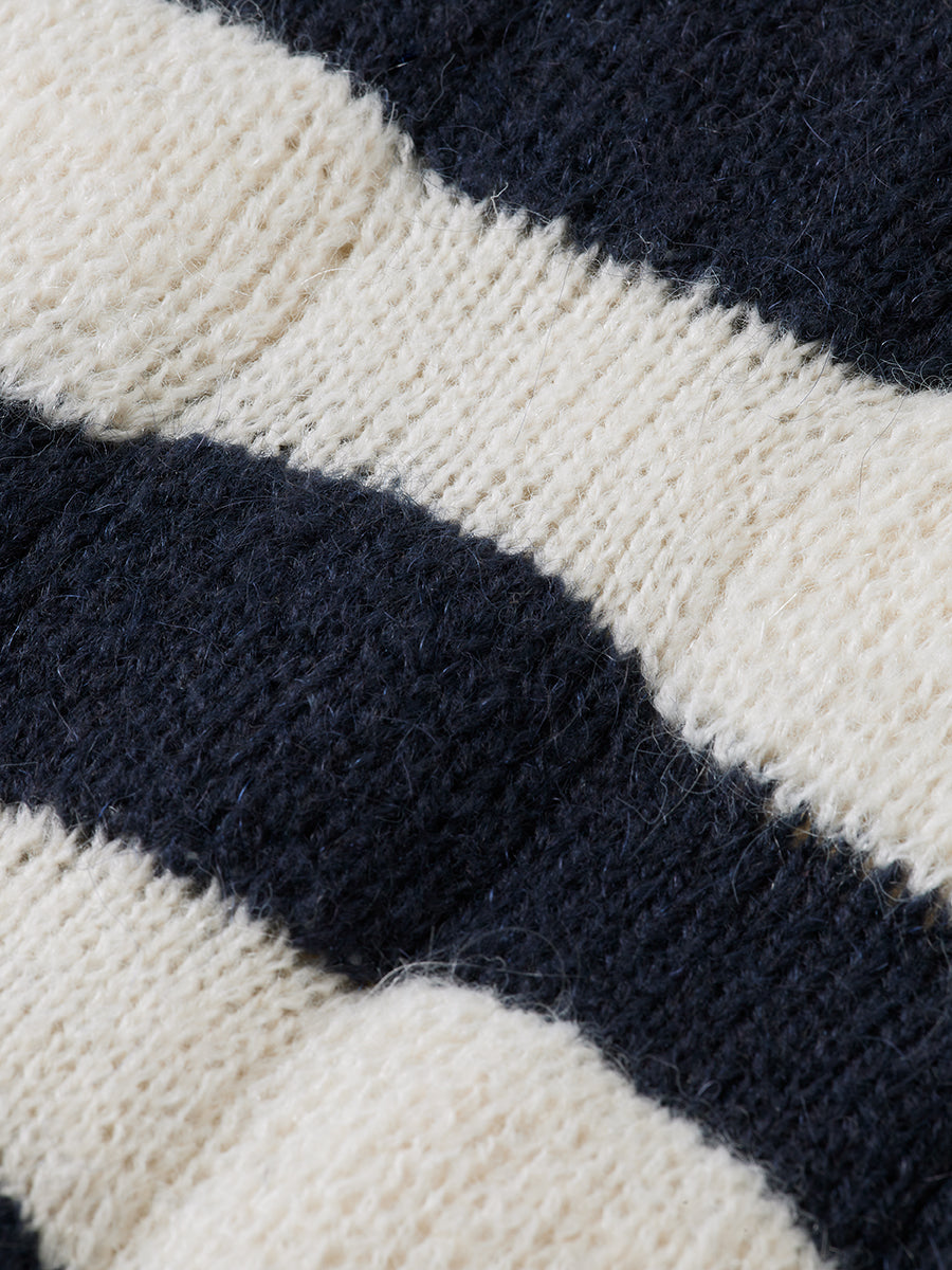 SCOTCH & SODA CHUNKY FIT STRIPED PULLOVER SWEATER
