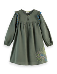 SCOTCH & SODA SEERSUCKER EMBROIDERED DRESS