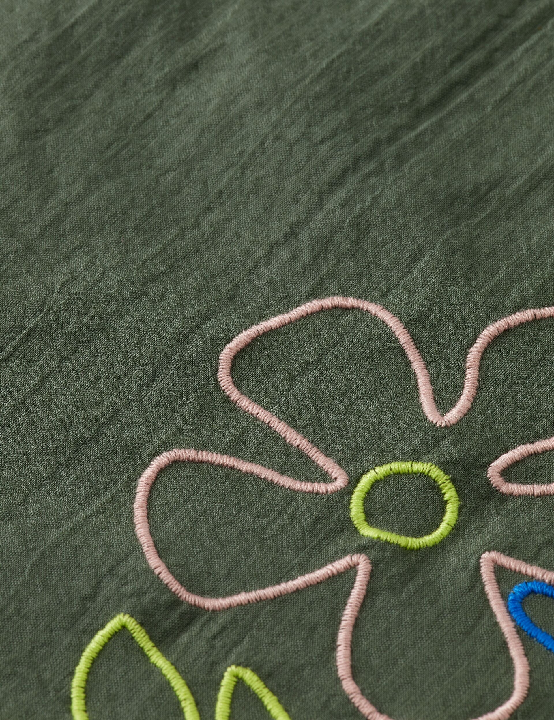 SCOTCH & SODA SEERSUCKER EMBROIDERED DRESS