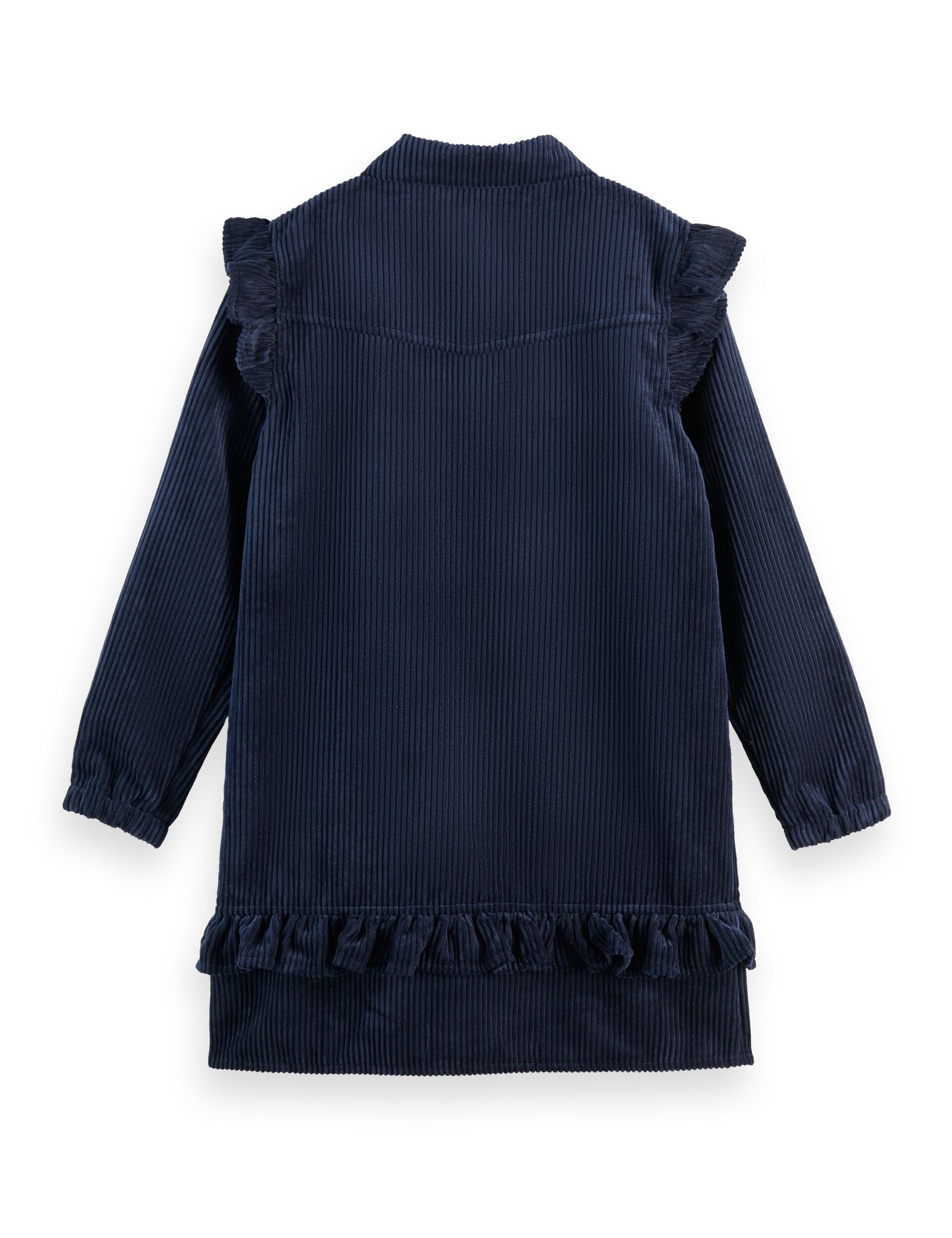 SCOTCH & SODA RUFFLE DETAIL CORDUROY DRESS