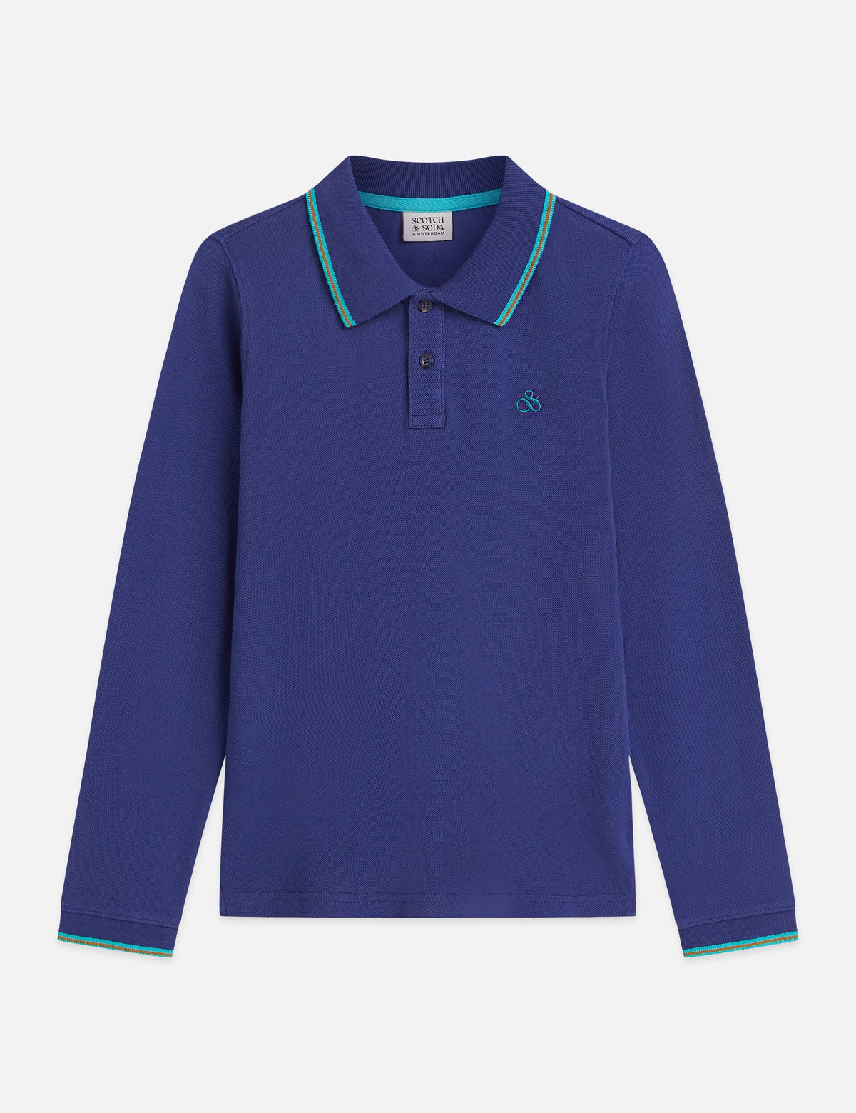 SCOTCH & SODA CONTRAST TIPPING PIQUE L/S POLO