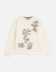 SCOTCH & SODA EMBROIDERED FLOWERS RELAXED FIT SWEATSHIRT