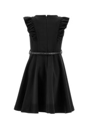 MONNALISA BELTED RUFFLE BIB TOP JUMPER