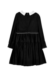 MONNALISA FRONT TIE WITH COLLAR DRESS