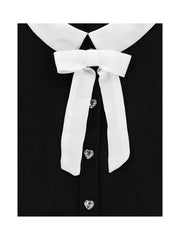 MONNALISA FRONT TIE WITH COLLAR DRESS
