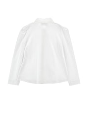 MONNALISA NATASHA BUTTON DOWN SHIRT WITH HEART BUTTONS AND NECK TIE