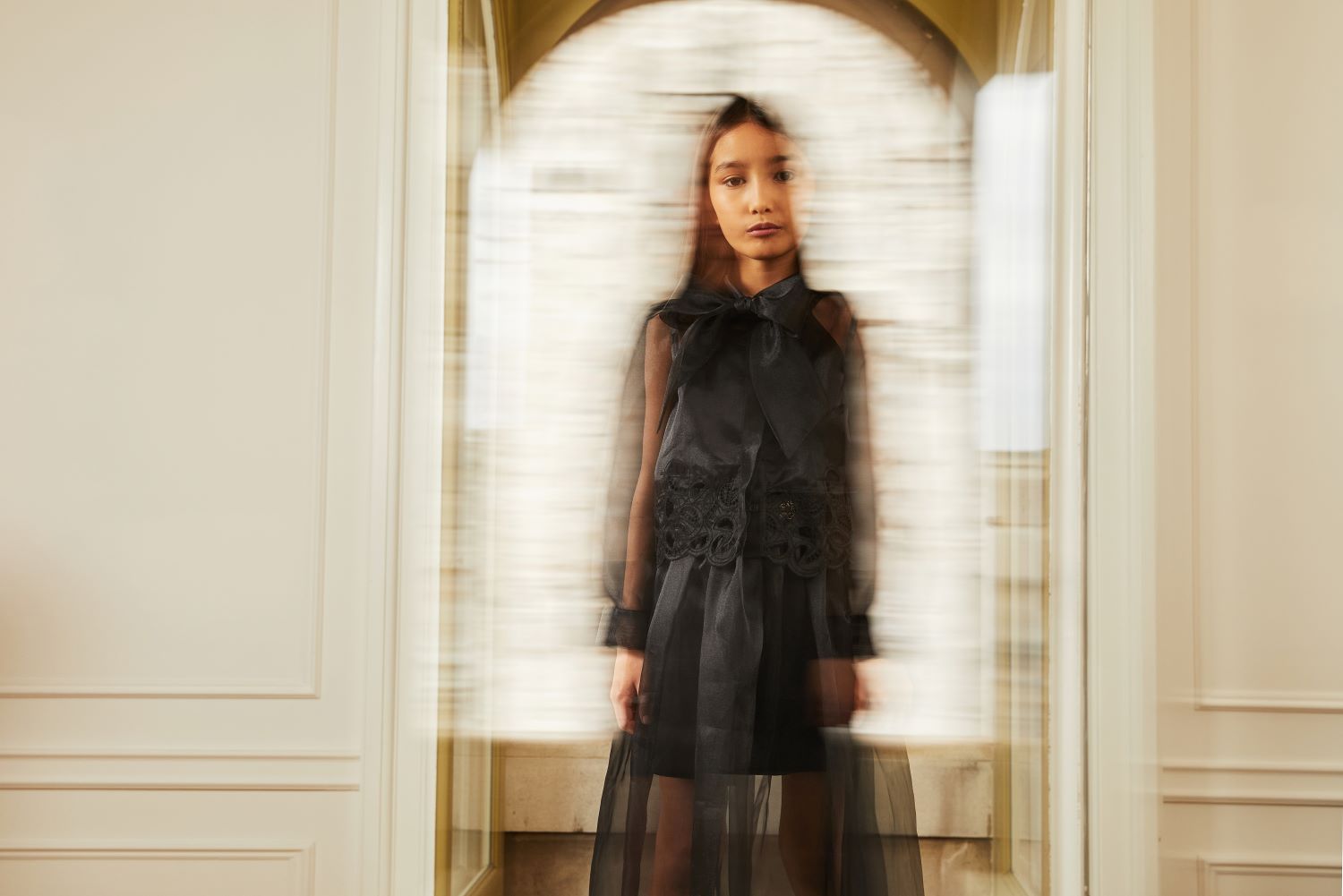 ELIE SAAB 2PC LOGO EMBROIDERED ORGANZA SHIRT WITH SKIRT Little Women Too ELIE SAAB 2PC LOGO EMBROIDERED ORGANZA SHIRT WITH SKIRT Little Women Too