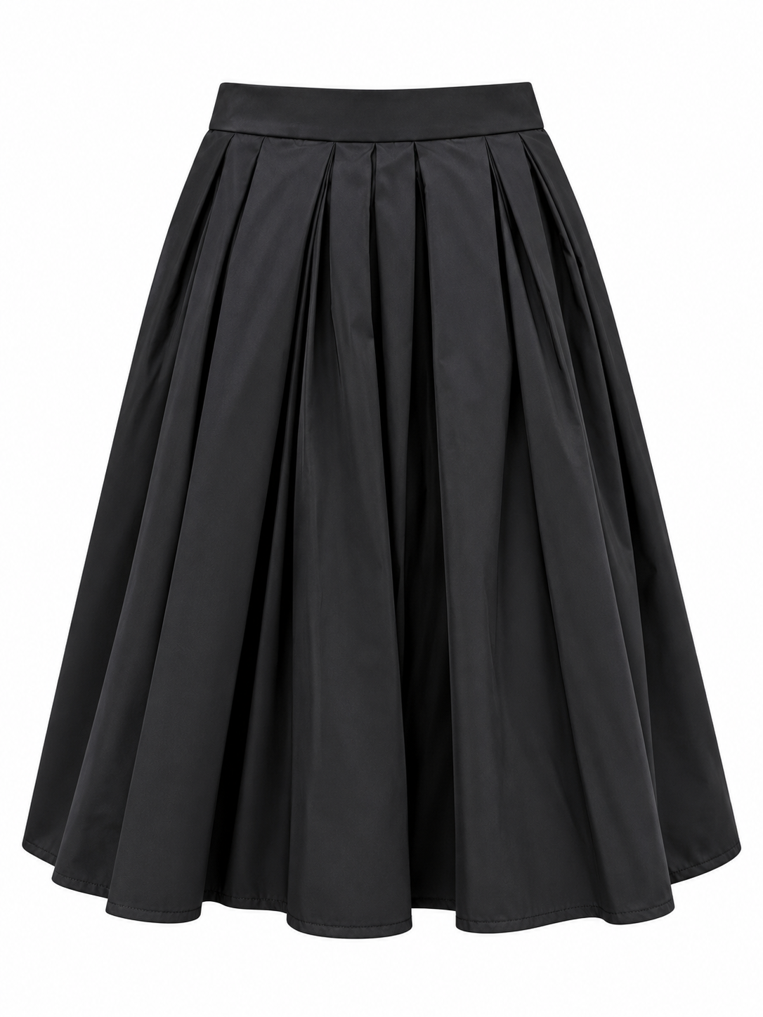 ELISABETTA FRANCHI LOGO APPLIQUE TAFFETA MIDI SKIRT