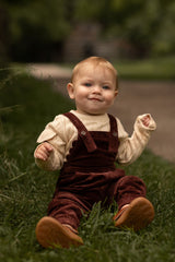 BIRNHAM ON THE SEA 2PC CABLEKNIT CREW WITH FRONT POCKET CORDUROY OVERALLS