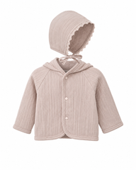 BEBE ORGANIC 2PC CHENILLE JACKET WITH BONNET SET