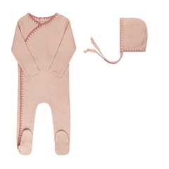 ELYS & CO. 2PC WHIP STITCH FOOTIE AND BONNET SET
