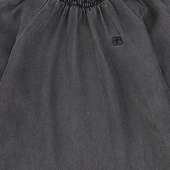BAMBOO SMOCKED NECK DENIM DRESS