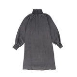 BAMBOO SMOCKED NECK DENIM DRESS