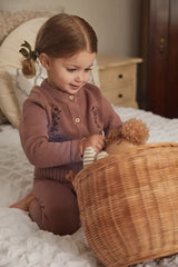 FYVE 2PC PRIMROSE EMBROIDERED  FLOWERS CARDIGAN WITH LEGGINGS SET