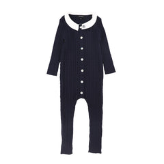 BAMBOO CABLE KNIT COLLAR ROMPER