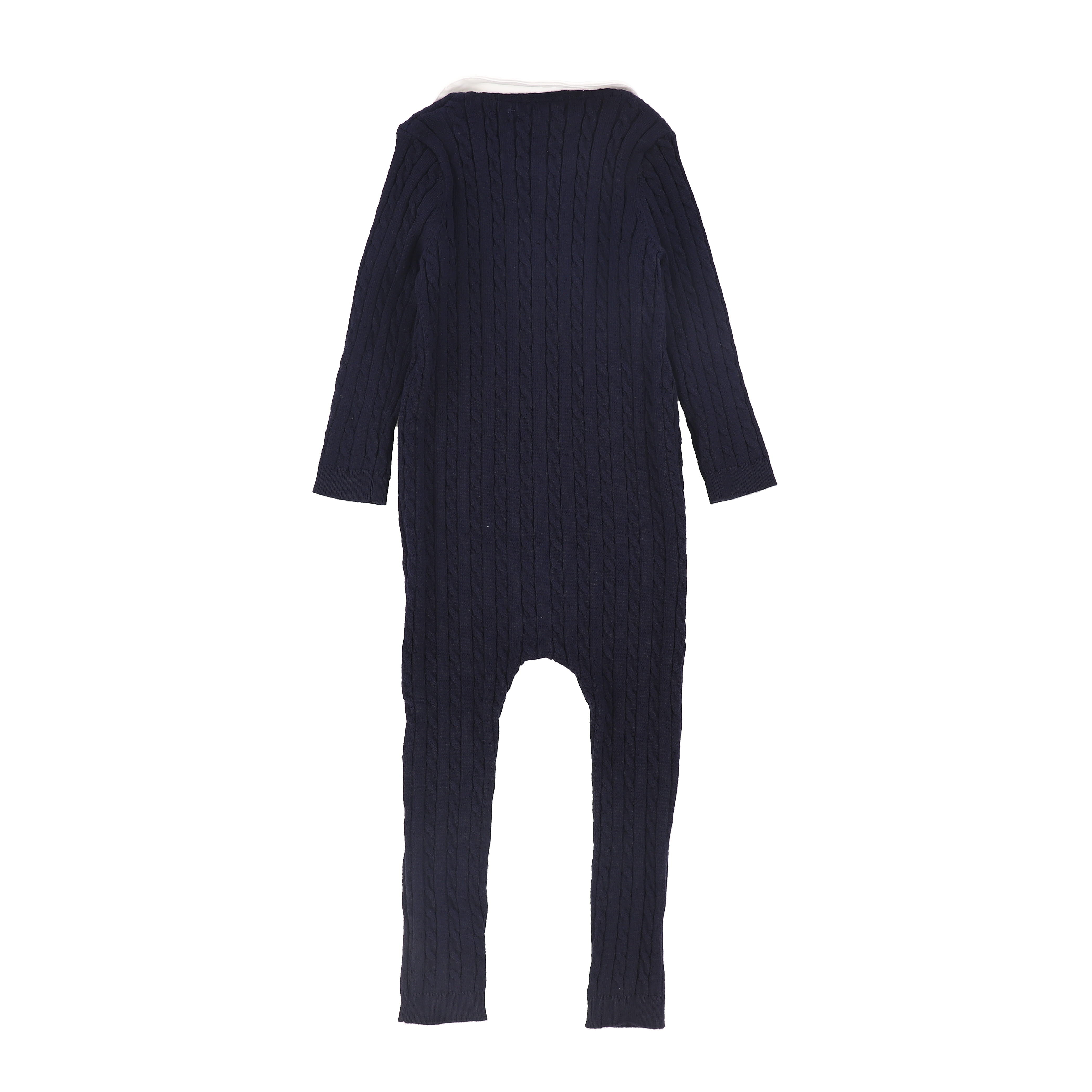 BAMBOO CABLE KNIT COLLAR ROMPER
