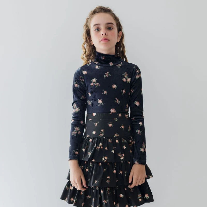 PETITE AMALIE 2PC PETITE ROSEBUD PRINT TOP WITH SKIRT