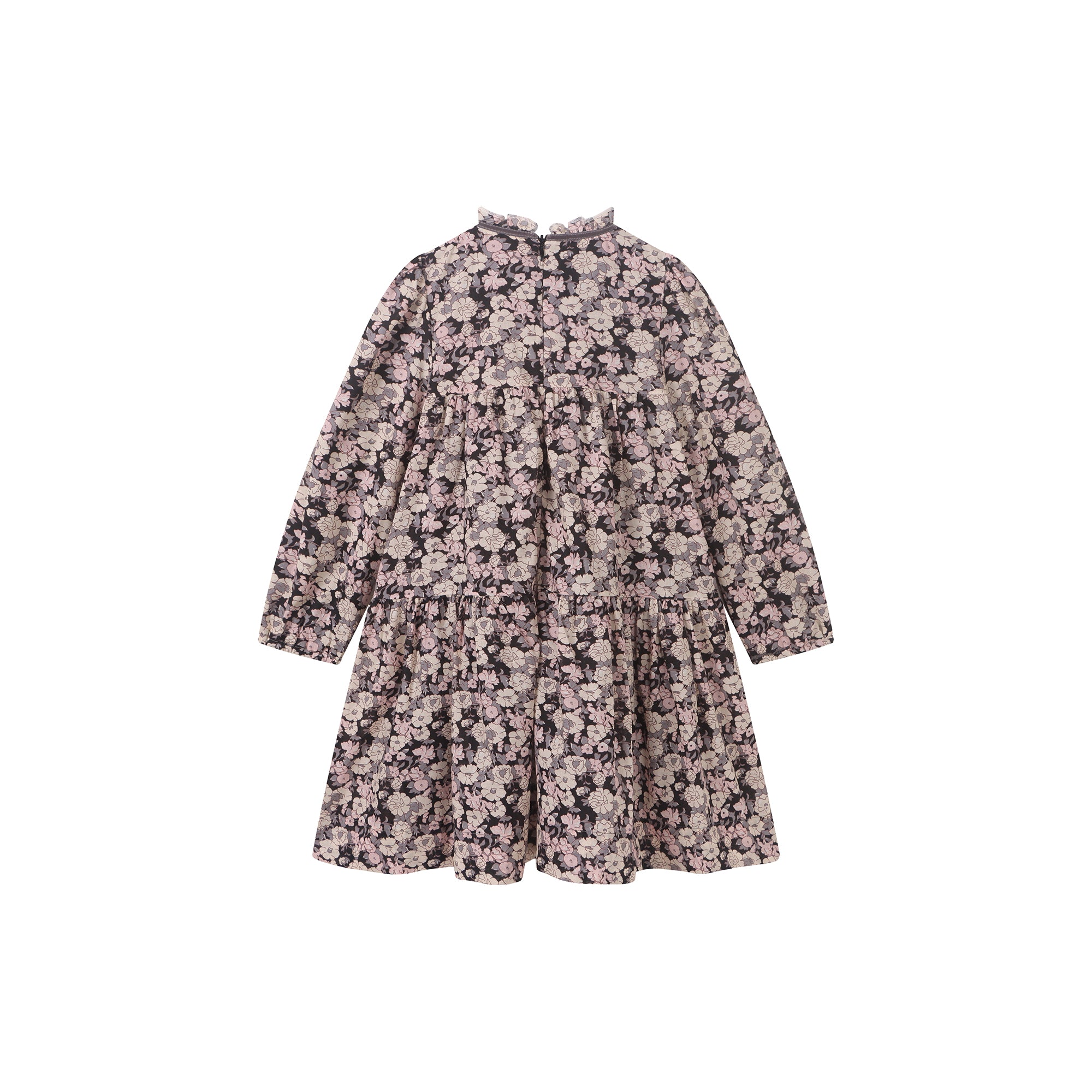 LIMONANA VELVET PETALS FRONT TIE DRESS