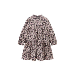 LIMONANA VELVET PETALS FRONT TIE DRESS